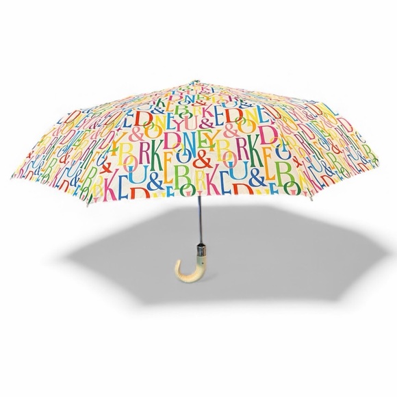 Dooney & Bourke Accessories - Dooney & Bourke Multi Colored Vintage Umbrella with Leather Handle